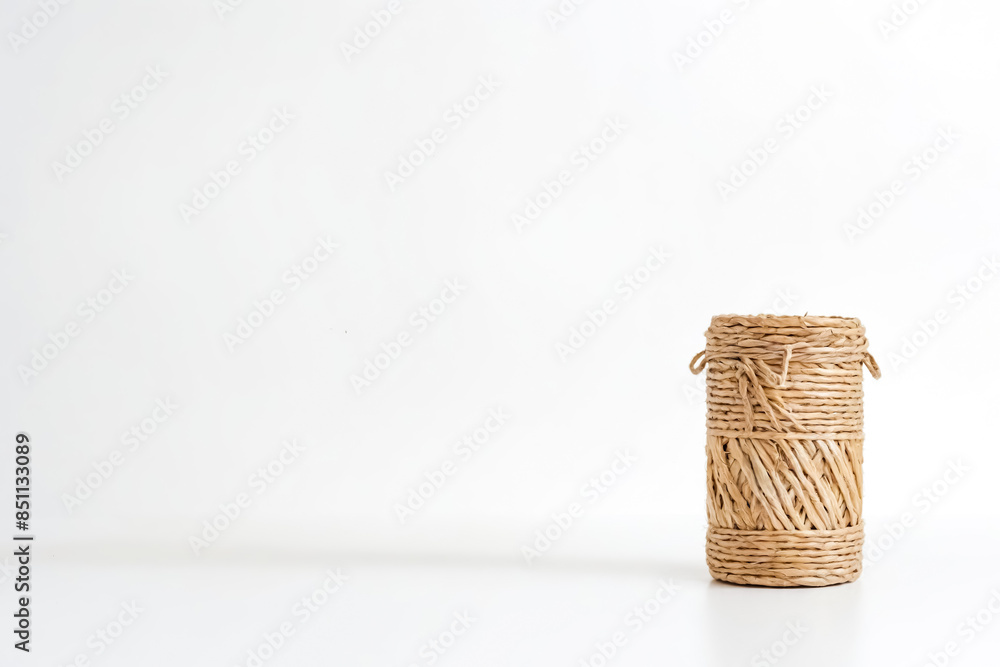 Canvas Prints Woven Basket on White Background