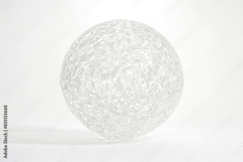 Poster abstract white sphere with a fractal pattern