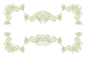 Classic Vitage Wedding Ornaments Frames Separator Elements Classic Vintage Wedding Invitation Hand Drawn Ornate the Calligraphy Poster Victorian Style