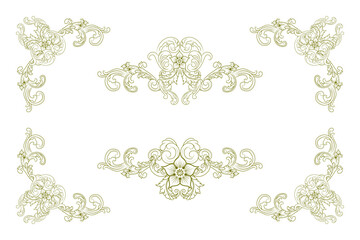 Classic Vitage Wedding Ornaments Frames Separator Elements Classic Vintage Wedding Invitation Hand Drawn Ornate the Calligraphy Poster Victorian Style