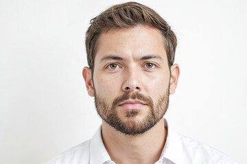 Obraz premium Portrait of a serious young man with a beard