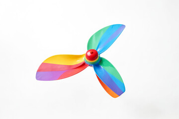 Obraz premium Colorful Pinwheel on White Background