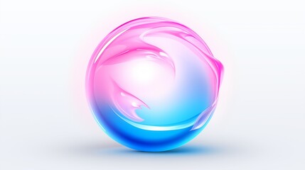 Obraz premium Colorful Abstract Gradient Sphere with Pink and Blue Hues