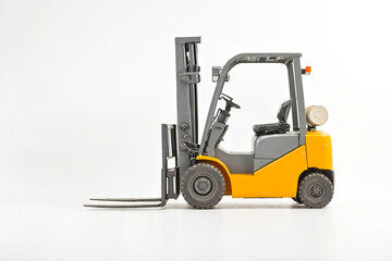 Yellow Forklift Isolated on White Background