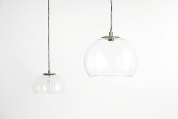 Clear Glass Pendant Lights Hanging from Ceiling