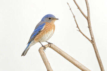Bluebird Perched on Branch