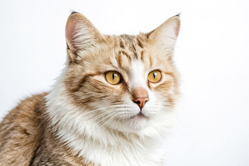 Obraz premium Close-up of a cat's face with amber eyes