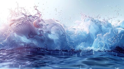 Fototapeta premium Abstract watercolor ocean water wave isolated with aqua splash.water drops 