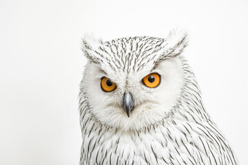 Fototapeta premium Close-up Portrait of a Snowy Owl with Bright Yellow Eyes