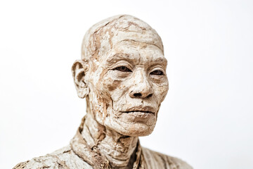Obraz premium Close-up of a Detailed Clay Sculpture of a Man's Face