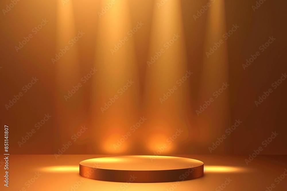 Aufkleber a warm, golden gradient background with a soft spotlight effect for product display or presentation 