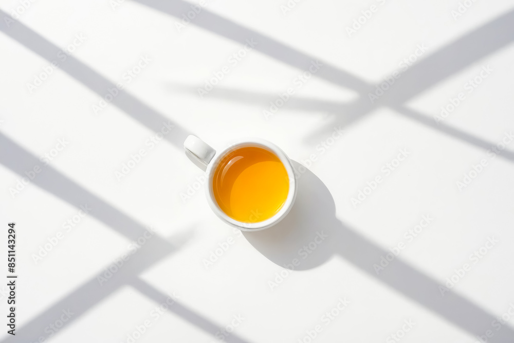 Canvas Prints Overhead View of Teacup with Shadow