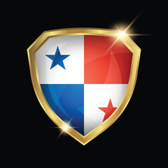 Panama Flag Golden Shield Logo