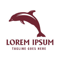 Jumping Ocean Sea Dolphin Silhouette Icon Illustration