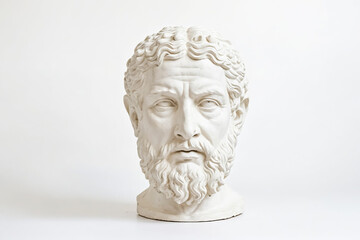 Obraz premium White Plaster Bust of a Man with a Beard