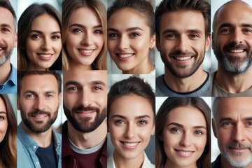 group of diverse people faces