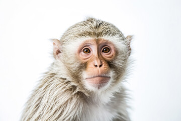 Obraz premium Close-up Portrait of a Young Monkey with White Fur