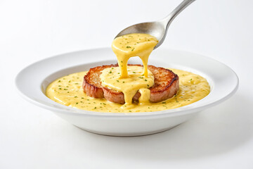 Creamy Sauce Drizzled Over Toast
