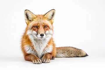 Red Fox Isolated on White Background