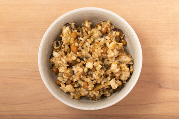 島原納豆味噌と鶏ひき肉の肉味噌
