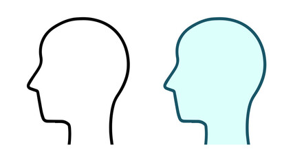 人間の横顔、頭部のイラスト