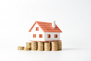 House model on stacks of coins