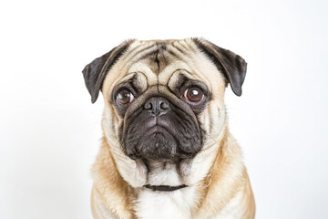 Close-up Portrait of a Pug with Sad Eyes