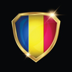 Chad Flag Golden Shield Logo