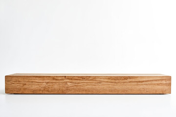 Rustic Wooden Shelf On White Background