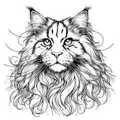 illustration of a mainecoon