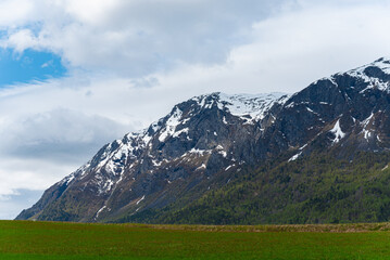 Obraz premium Skjolden - Norway - May 16 - 2023 - Mountain