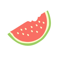 Watermelon bitten piece illustration