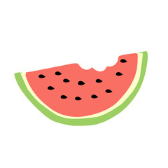 Watermelon bitten piece illustration