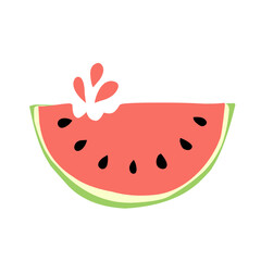 Watermelon bitten piece illustration