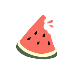Watermelon bitten piece illustration