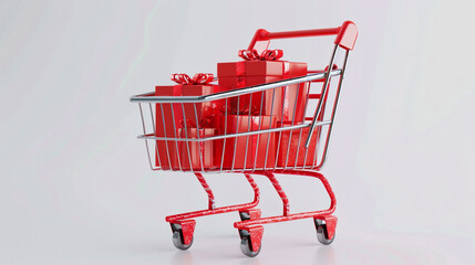 Festive Shopping Basket - Red Christmas Gifts