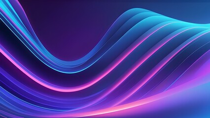 Naklejka premium Background illuminated with pink blue neon light. Ultraviolet spectrum. Glowing wavy lines, curvy shapes. Futuristic minimal 3d render, abstract