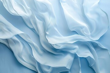 Fototapeta premium Light blue background, light and shadow effect, soft tones, blurred edges, abstract shapes, minimalist style.
