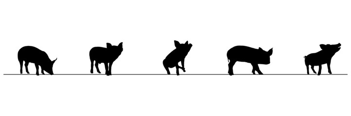 line art silhouette illustration  background pig for a pet day