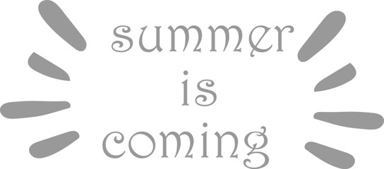 Summer is coming banner. Summertime seasonal background with hand drawn lettering and palm trees. Vector illustration.