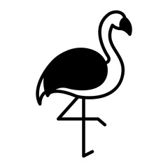 Flamingo icon. black fill icon