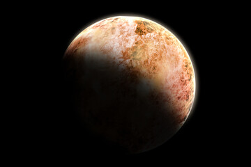 Outer space exoplanet 3d illustration, wonderful alien landscape digital background for desktop. planet wallpaper, alien planets for space travel