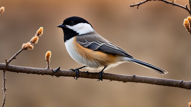 black atricapilla poecile isolated chickadee capped bird black-capped white animal avian cut-out fauna on songbird background wildlife