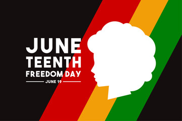 Juneteenth Freedom Day. June 29. Flat design vector.