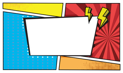 Blank comic pop art frame background design © Rizky