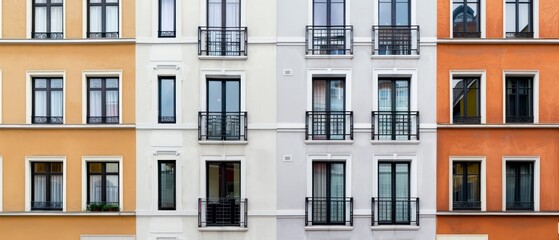 Obraz premium apartment building's historic exterior boasts elegant windows that whisper tales of the city's past