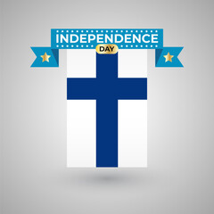 Obraz premium Finland Independence Day Flag Banner