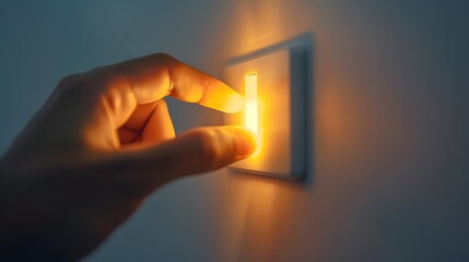 Hands touching a control panel illuminated by lights