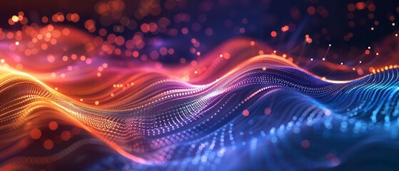 flowing light waves in shades of blue, creating captivating backgrounds that symbolize movement and energy in digital art