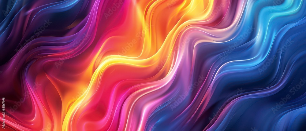 Aufkleber abstract illustrations of light and smoke waves in blue and black, creating dynamic patterns and tex